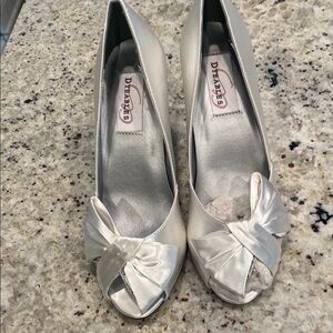 Silver Bow Detail Heels for Weddings